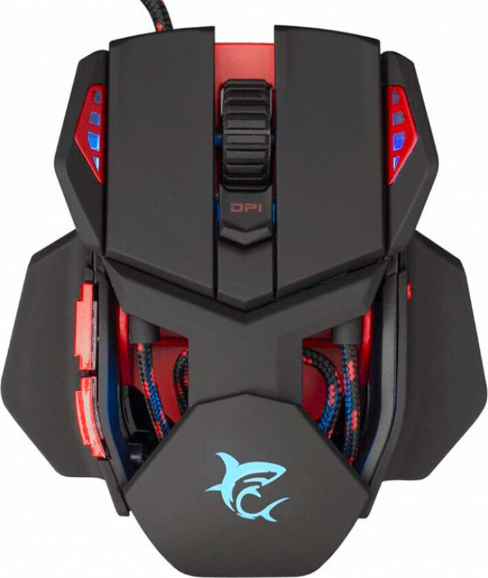 White Shark GM-9002 Gaming Mus m/RGB (6400DPI) Svart/Rød