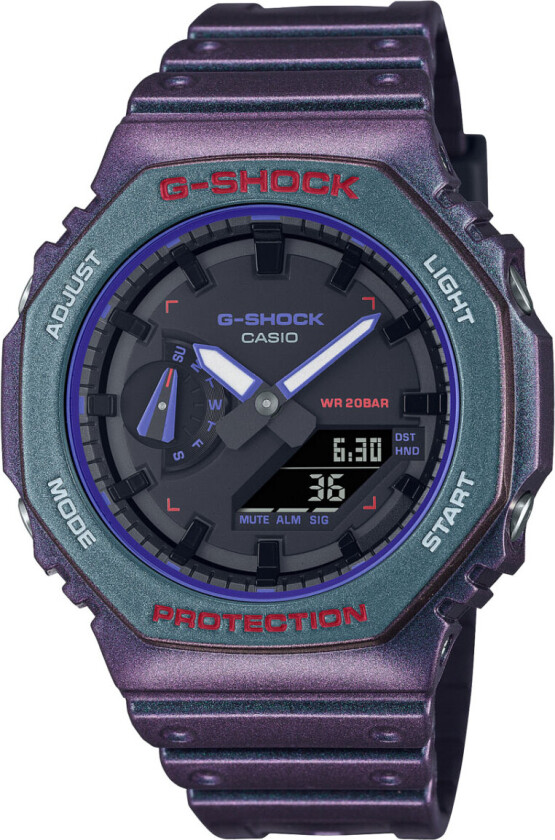 G-Shock Limited GA-2100AH-6AER - Anadigi - Lilla - Herreklokker - Resin - Mineral