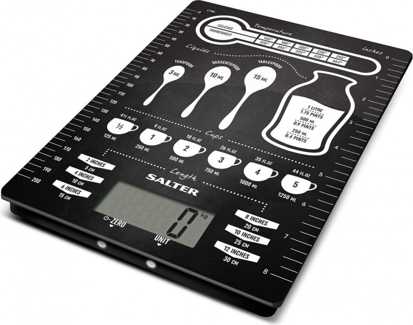 Salter 1171 Aquatronic kjøkkenvekt m/omformer (5kg/1g)