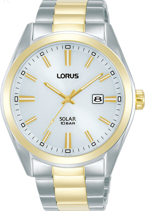 Mens Solar RX336AX9 - Kvarts - Sølv - Herreklokker - Rustfritt stål - ledd m/pin - Mineral