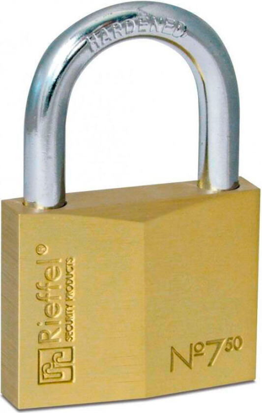 Hengelås 50mm m/billås (nr. 7) Rieffel 7/50 KA03
