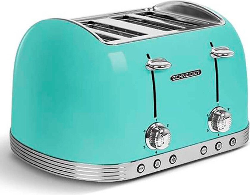 Schneider SCTO4ACA Retro Brødrister 1630W (4 skiver) Grønn