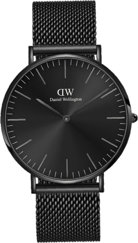 Onyx Classic DW00100632 - Kvarts - Sort - Herreklokker - Meshlenke - Mineral