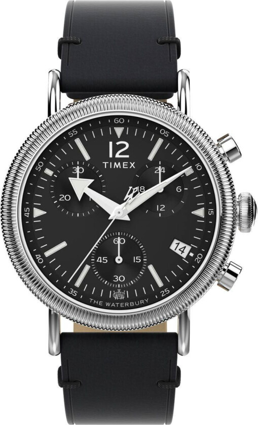 Waterbury Coin Edge Chronograph TW2W20600 - Kvarts - Sølv - Herreklokker - Skinn - Mineral
