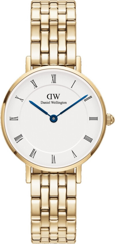 Petite Roman Numerals 5 Link DW00100682 - Kvarts - Gull - Dameklokker - Rustfritt stål - ledd m/pin - Mineral