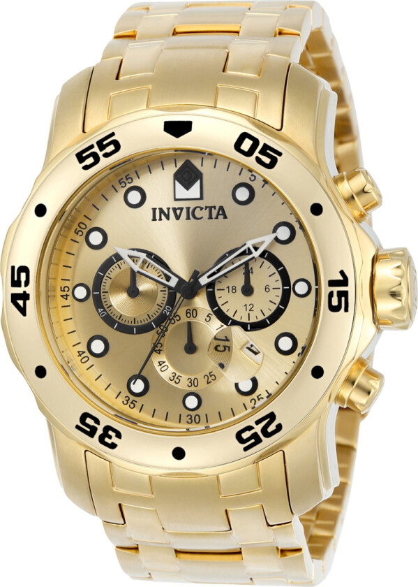 Pro Diver Scuba Quartz 0074 - Kvarts - Gull - Herreklokker - Rustfritt stål - ledd m/pin - Safir