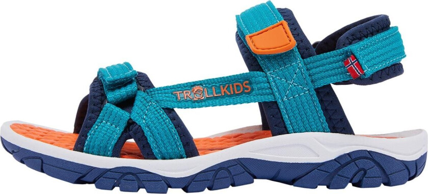 Oslofjord Sandals Kids Lake Blue/Bright Orange