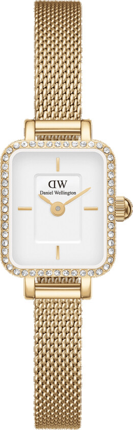 Quadro Mini Lumine Bezel DW00100730 - Kvarts - Gull - Dameklokker - Meshlenke - Mineral