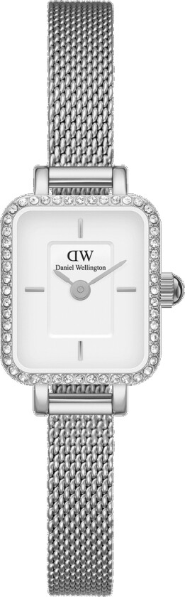 Quadro Mini Lumine Bezel DW00100732 - Kvarts - Sølv - Dameklokker - Meshlenke - Mineral