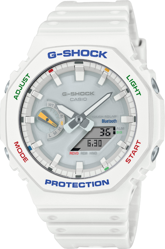 G-Shock GA-B2100FC-7AER - Anadigi - Hvit - Herreklokker - Resinledd - Mineral