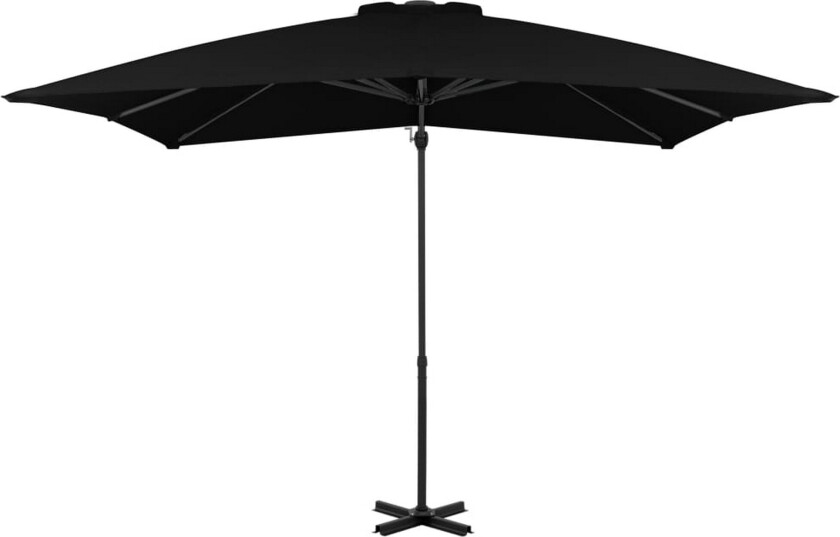 Hengeparasoll med aluminiumsstang 250x250 cm svart