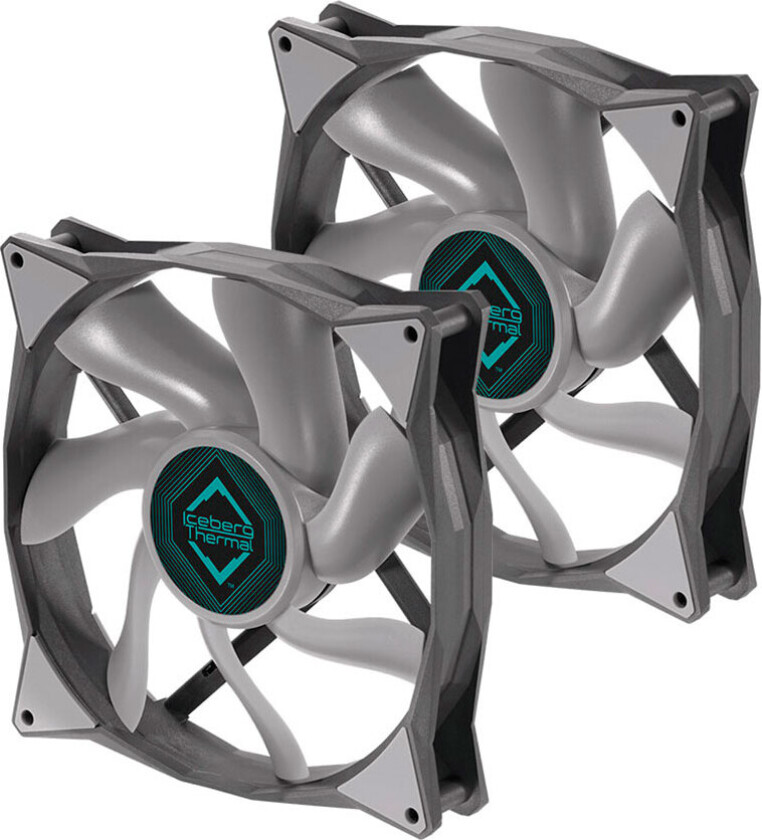 Iceberg Thermal IceGALE PC-vifte (1600RPM) 140mm - 2pk - Grå