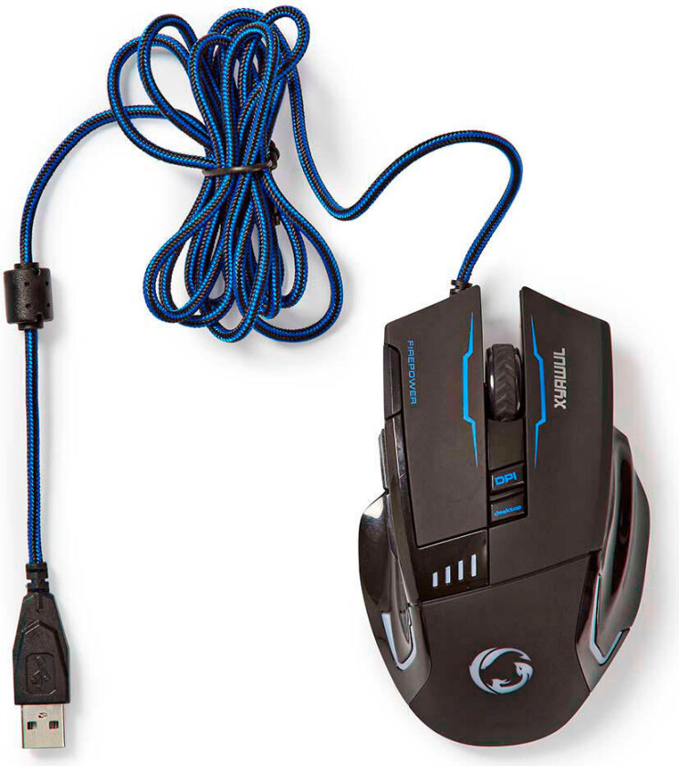 Gaming mus m/LED lys 4000dpi (8 knapper) Svart - Nedis