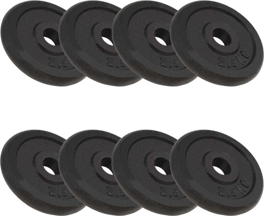 Vektskiver 8 stk 8x2,5 kg støpejern