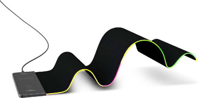 Vertux RaftPad Gaming musematte m/RGB og Qi-lader