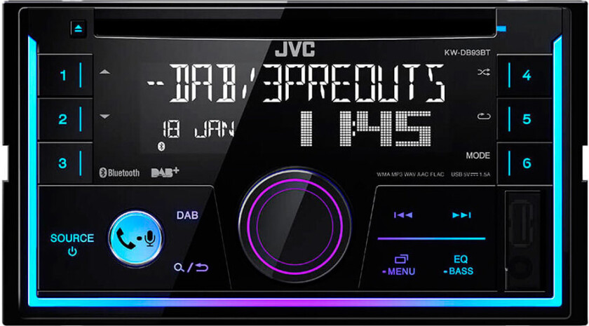 KW-DB93BT Bilradio m/Bluetooth (DAB+/CD/USB)