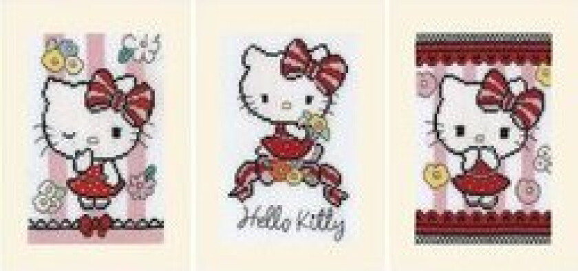 Broderipakke Kort Hello Kitty 3-pk