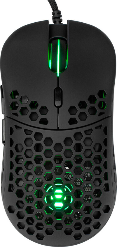 EShark ESL-M4 Naginata spillmus - 1,8m (16000DPI) svart