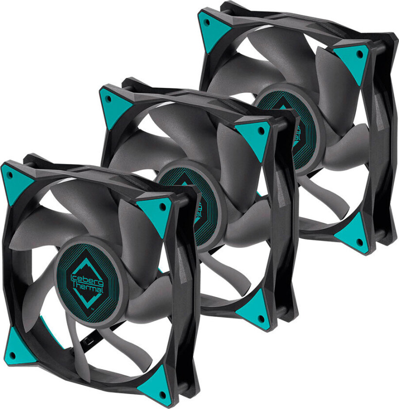 Iceberg Thermal IceGALE PC-vifte (1850RPM) 120mm - 3pk - Svart