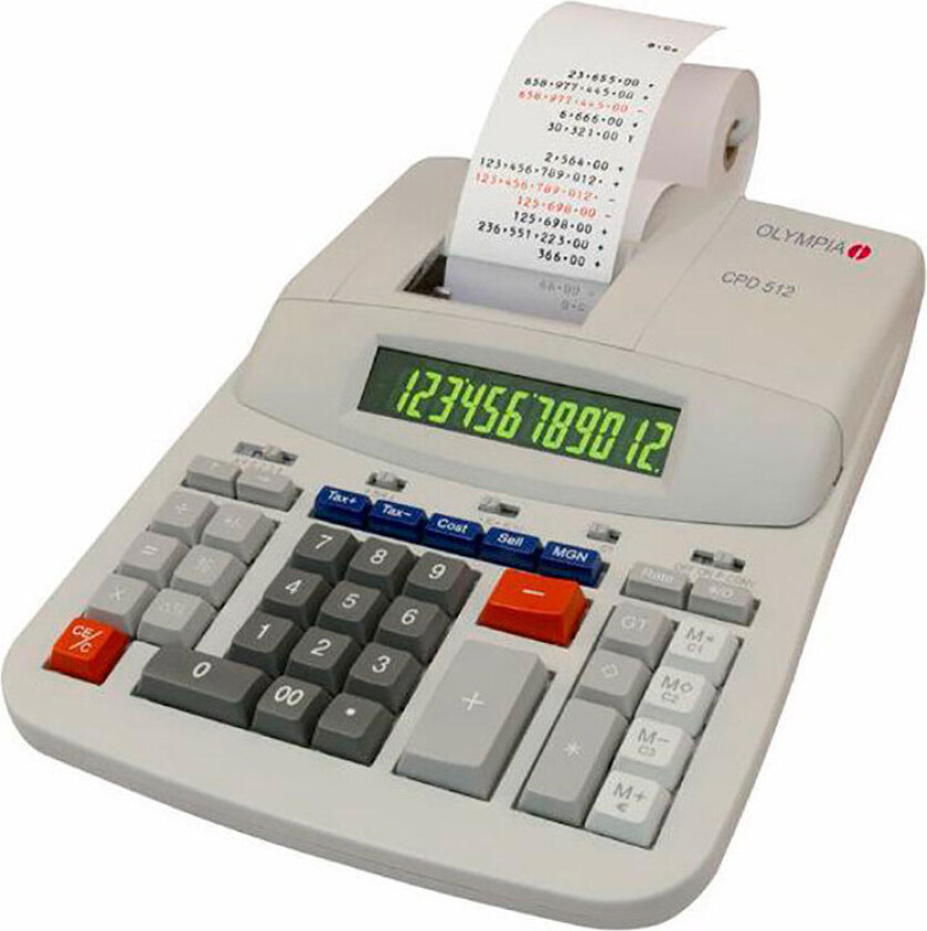 Olympia CPD 512 Kalkulator m/skriver (12 sifre)