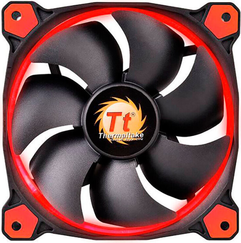 Riing 12 LED PC-kjøler (1500RPM) 120 mm - Rød