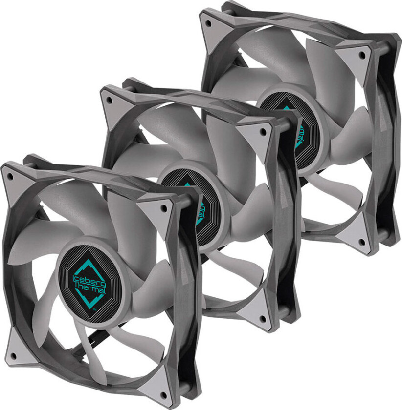 Iceberg Thermal IceGALE Xtra PC Fan (3000RPM) 120mm - 3pk - Grå