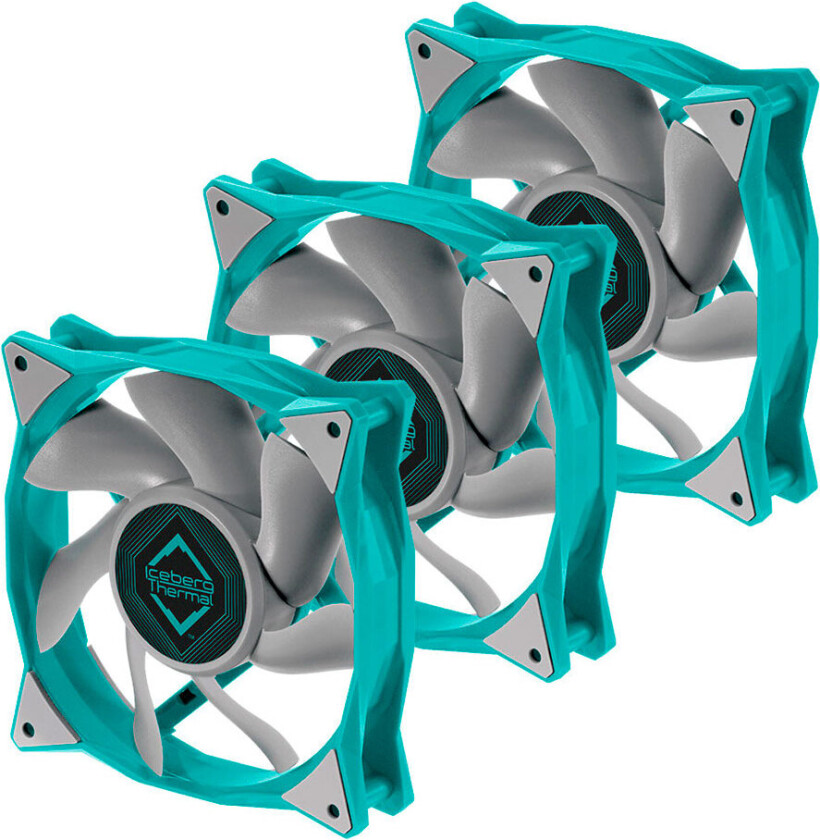 Iceberg Thermal IceGALE PC-vifte (1850RPM) 120mm - 3pk - Blågrønn