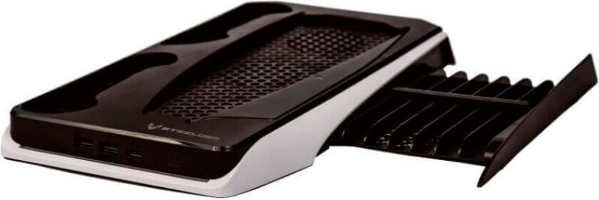 SteelDigi Azure Crow Ladestasjon m/kjøling for PS5 (USB-C/USB-A)