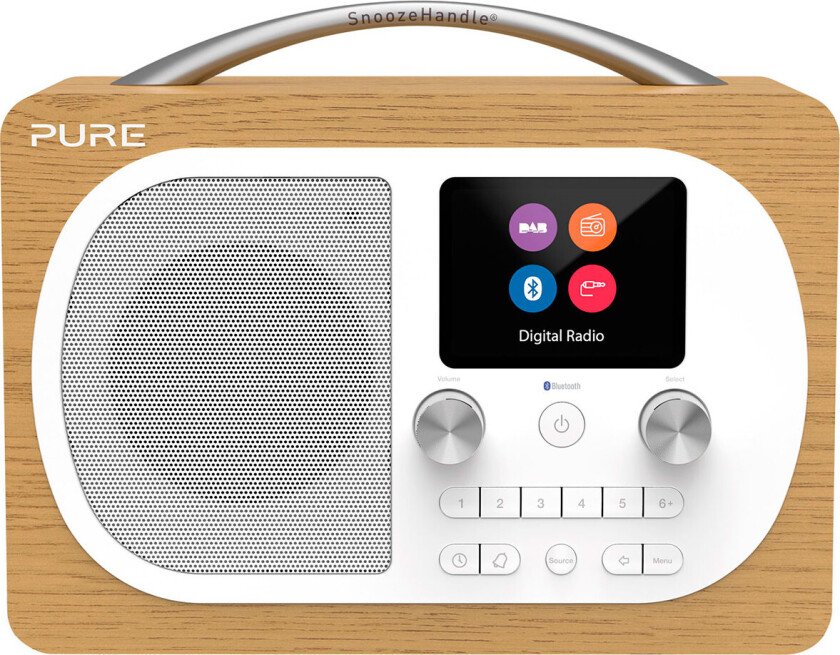 Pure Evoke H4 Transportabel DAB+ radio (m/håndtak) Lys eik