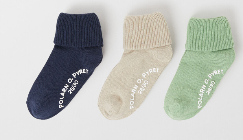 3-pakning sklisikre sokker ensfargede 19 21