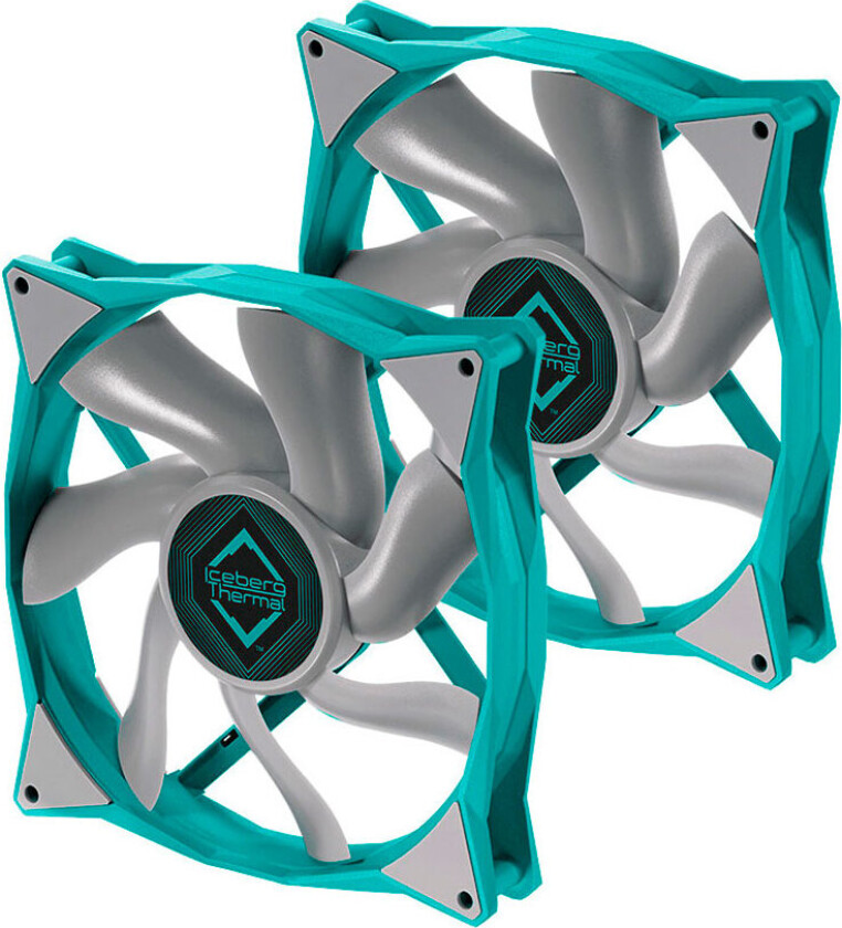 Iceberg Thermal IceGALE PC-vifte (1600RPM) 140mm - 2pk - Blågrønn