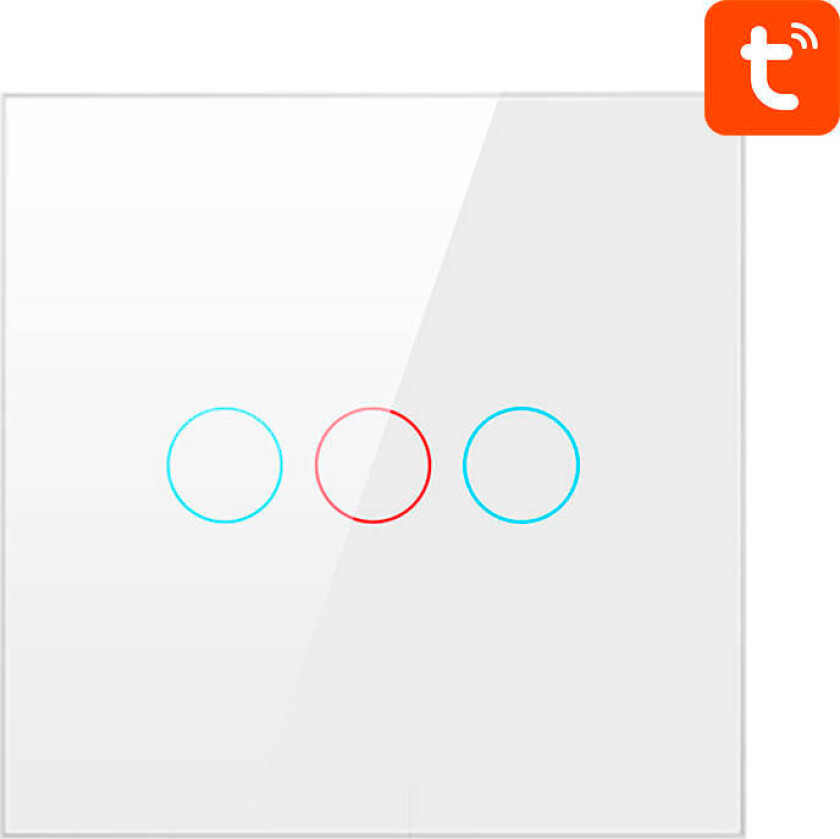 Avatto ZTS02-EU-W3 Smart lysbryter 3-veis (ZigBee/Tuya) Hvit