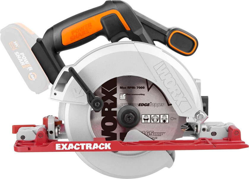 WX530.9 Sirkelsag (165 mm) Uten batteri