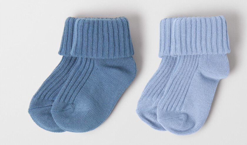 2-pakning sokker ensfargede 10 12