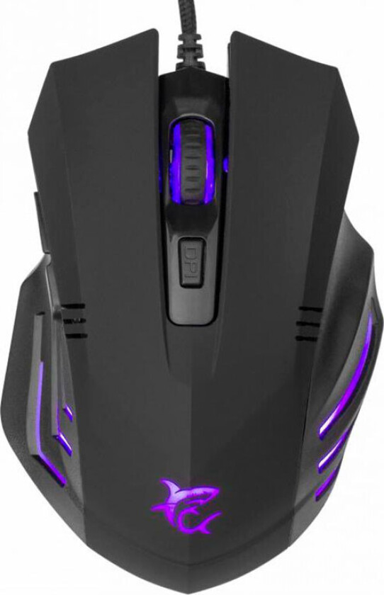 White Shark GM-5006B spillmus med 6 knapper (3200DPI) Svart