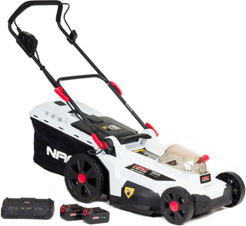 NAC LB36-43-2B40-S Batterigressklipper m/batteri + lader (18V)