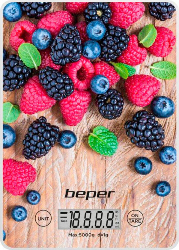 Beper BP803 Kjøkkenvekt (5kg/1g) Skogbærdesign