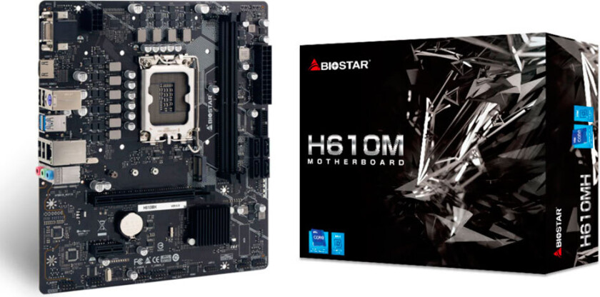 Biostar H610MH hovedkort, LGA 1200, DDR4 Micro-ATX