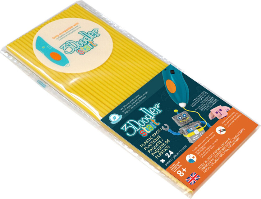 3Doodler Eco 3D Filament - 15 cm (2,5 mm) 24pk - Sitronskall