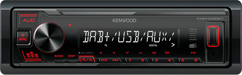 Kenwood KMM-DAB307 bilradio (USB/RDS/DAB+/FM)