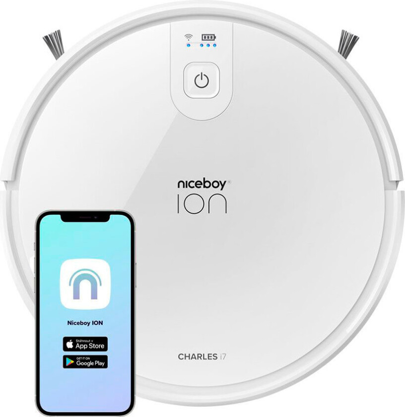 Niceboy Ion Charles i7 Robotstøvsuger/gulvmopp - Hvit