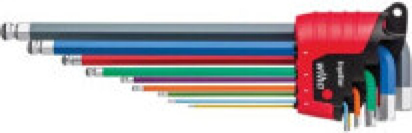 41979, L-formet hex-nøkkelsett, Metrisk, 9 stykker, 1.5,2,2.5,3,4,5,6,8,10 mm, ISO 2936L