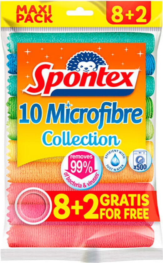 Spontex mikrofiberklutsett (10pk)