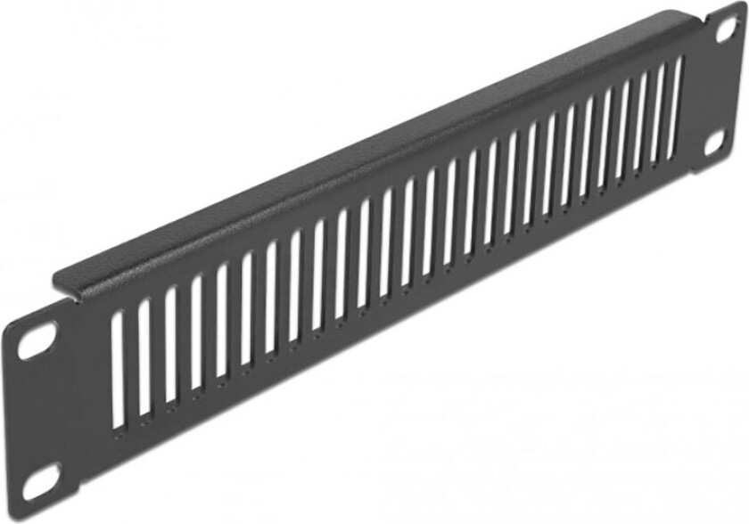 Dekselpanel m/Ventilasjonsåpninger t/Rackskap 1U (10tm) Svart