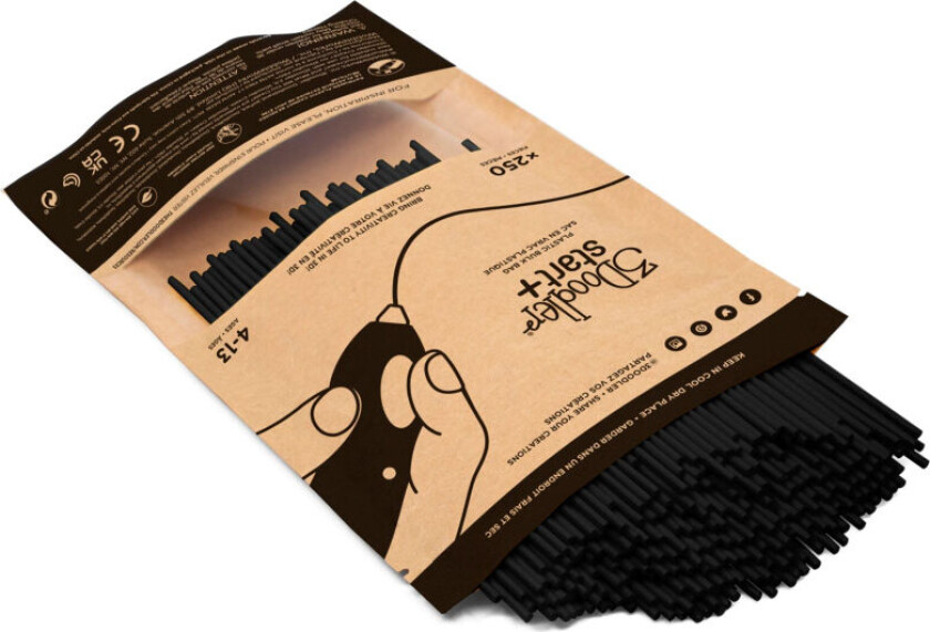 3Doodler Eco 3D Filament - 15 cm (2,5 mm) 250pk - Carbon Black
