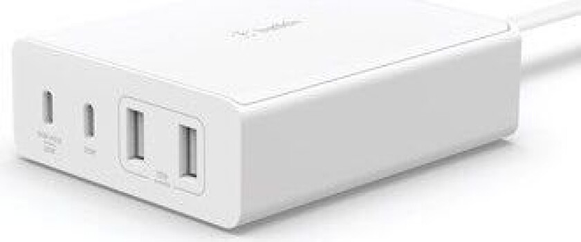 108W 4-portars GaN laddare med 2 x USB-C / 2 x USB-A.
