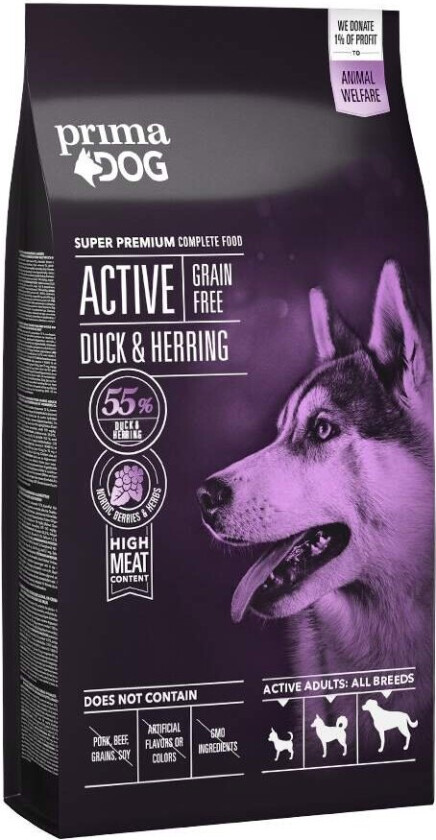 PrimaDog Active Grain Free Duck & Herring (10 kg)