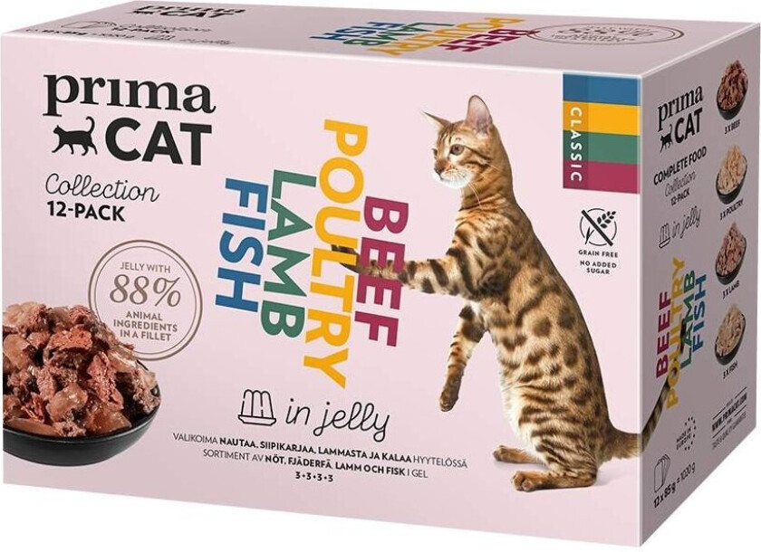 PrimaCat Classic Multipack i Jelly 12x85 g
