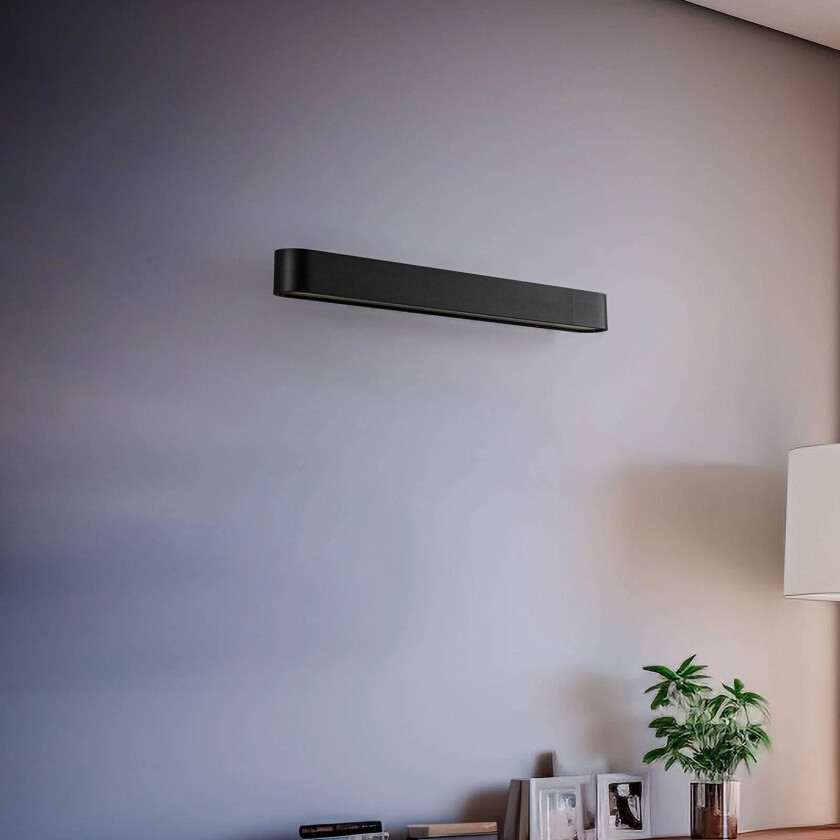 LED-vegglampe Soft, bredde 60 cm, grafitt