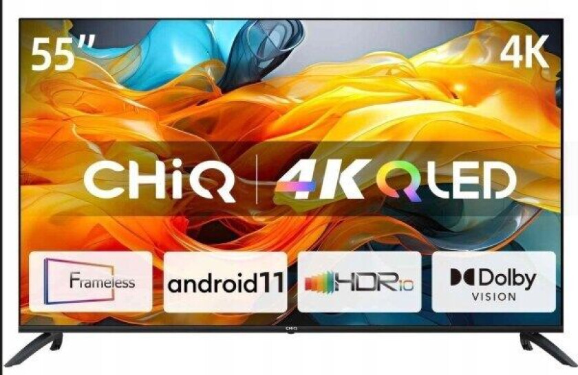 U55QG7L (139 cm (55 Zoll), svart, Ultra HD/4K, Trippel Tuner, SmartTV, Chromecast innebygd)